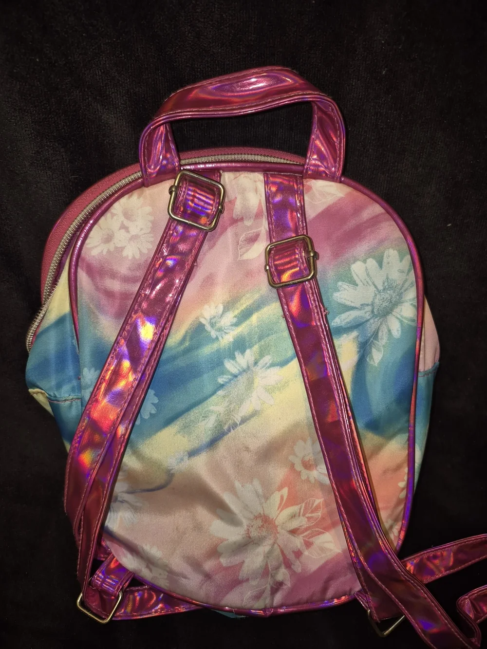 Justice Rainbow Floral Mini Backpack with Pink Accents